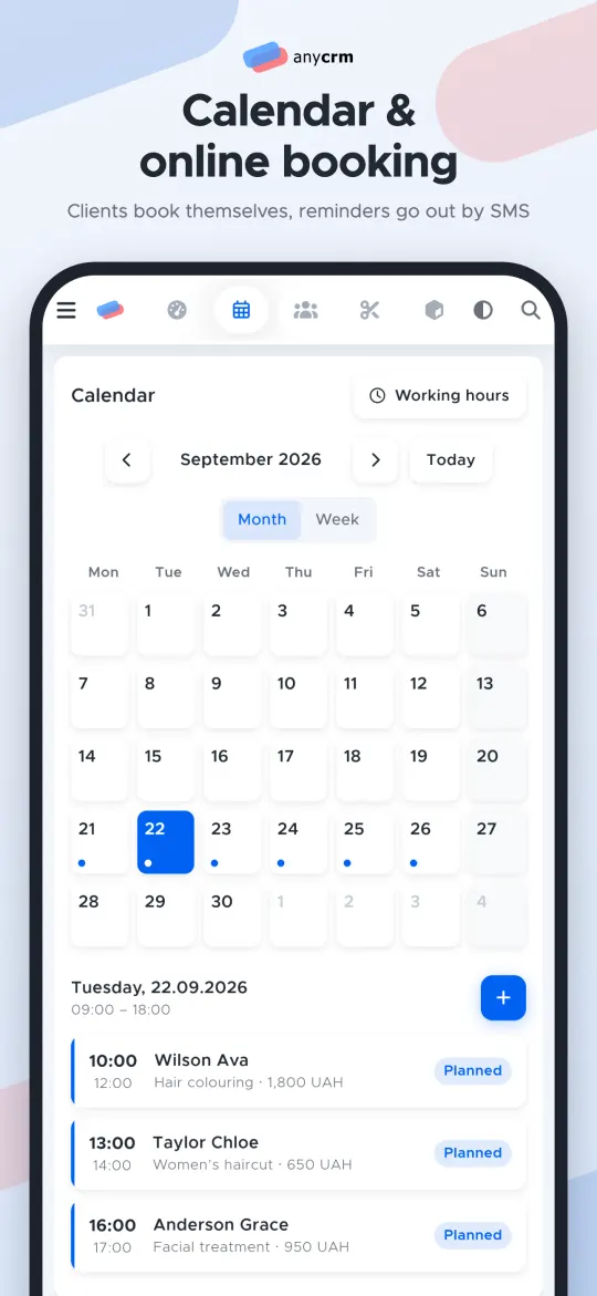 Booking calendar