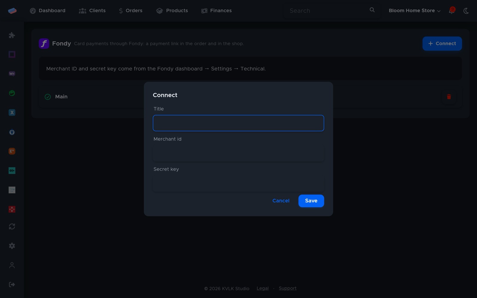 The “Fondy” connection dialog