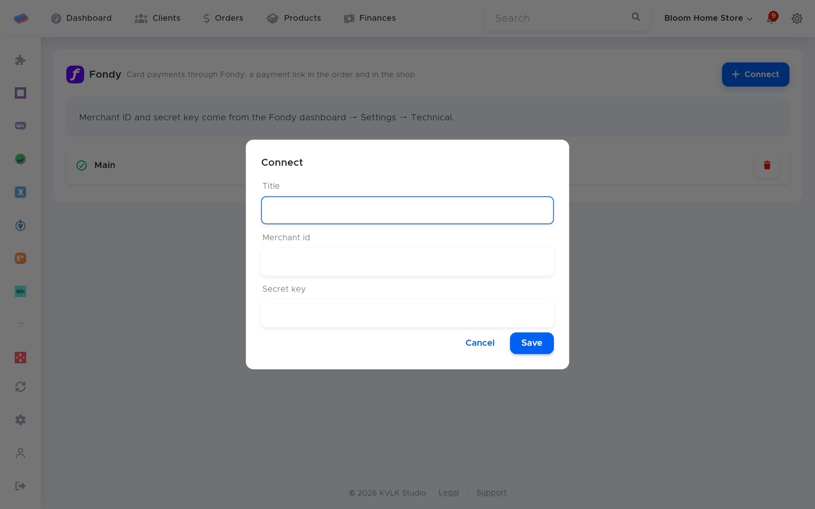 The “Fondy” connection dialog