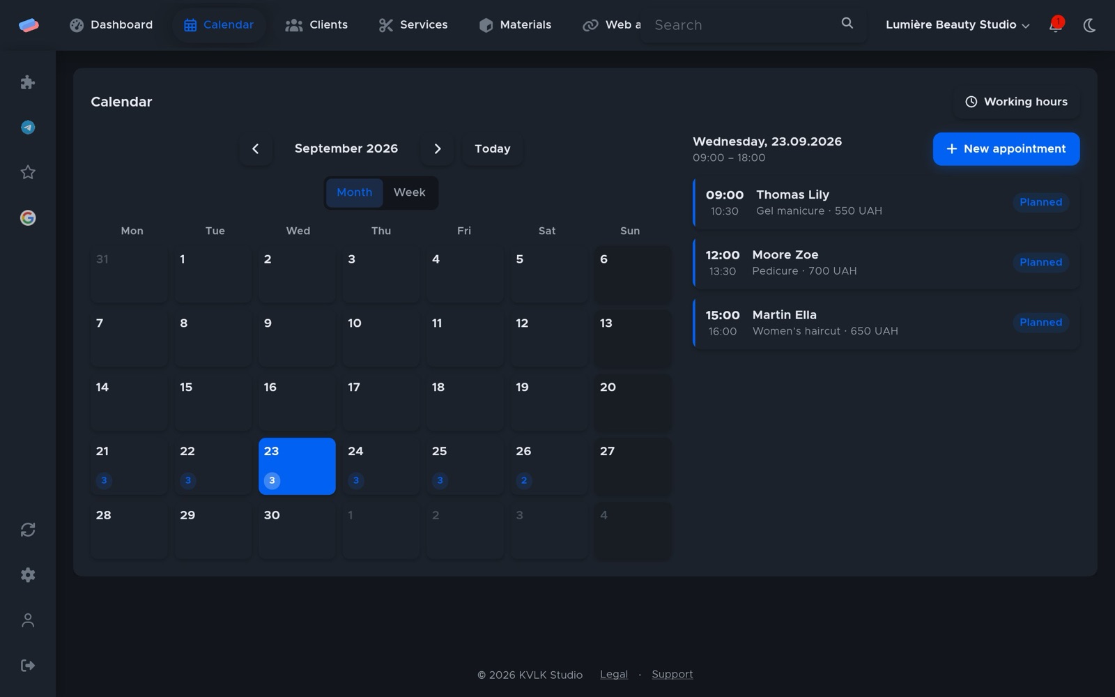 Where “Google Calendar” works: how it looks in anyCRM