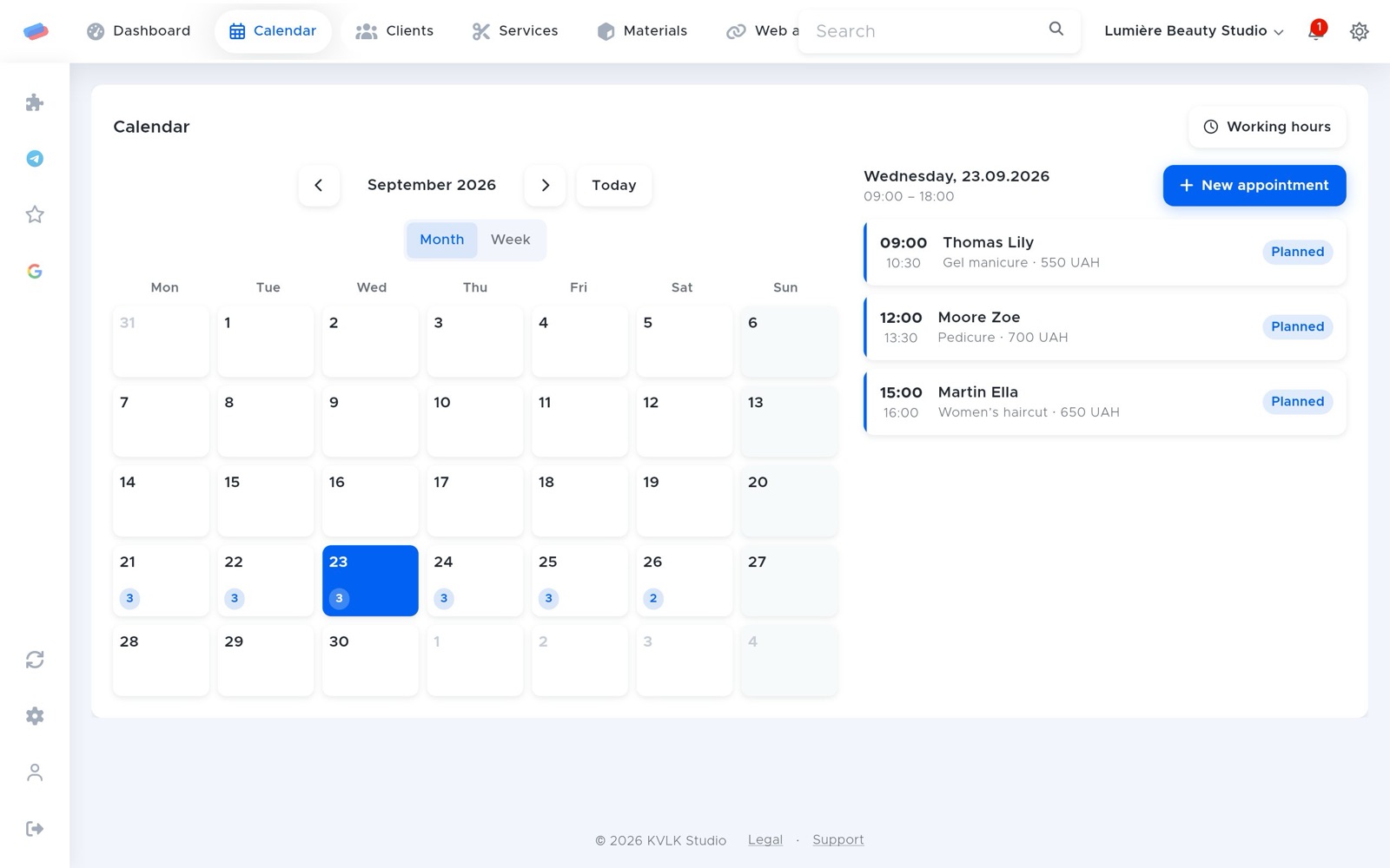 Where “Google Calendar” works: how it looks in anyCRM