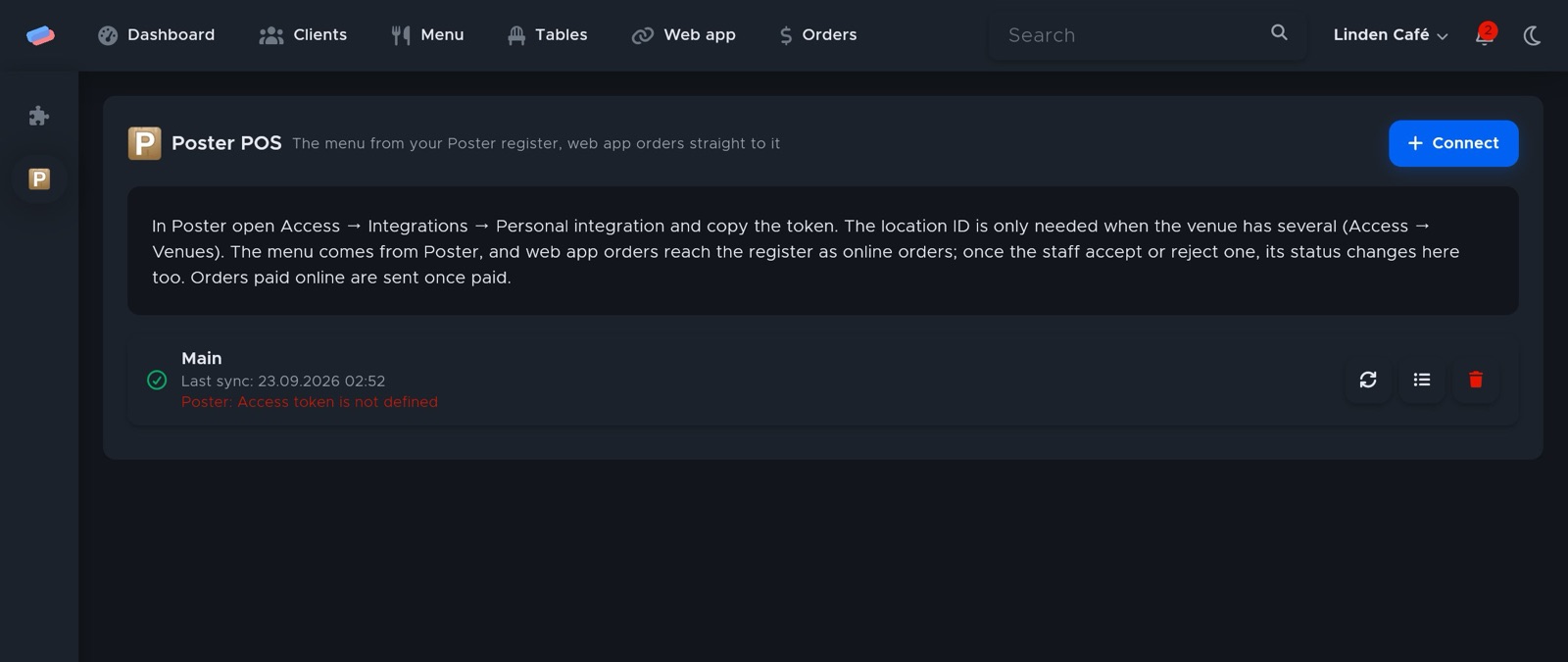 The “Poster POS” module page in anyCRM