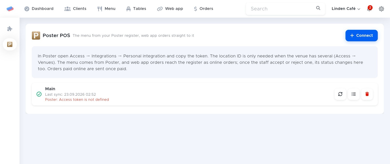 The “Poster POS” module page in anyCRM