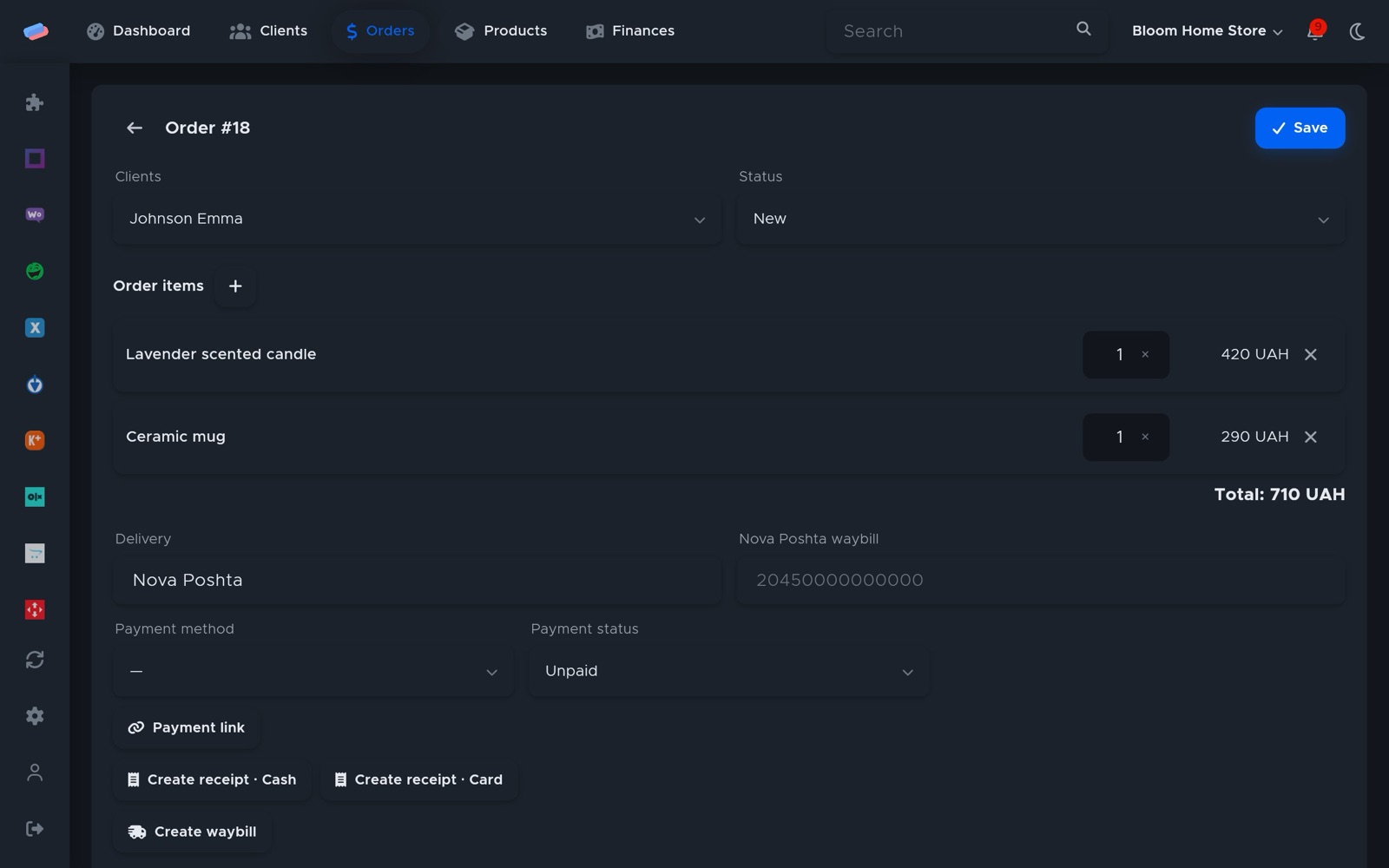 Where “WayForPay” works: how it looks in anyCRM